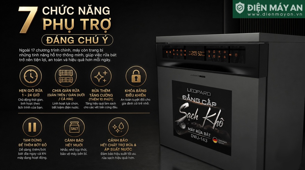 Máy rửa bát độc lập Junger Leopard DWJ-153-PRO

